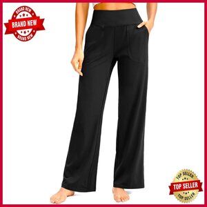 High Waist Wide Leg Yoga Sweatpants with Pockets Petite Regular Tall